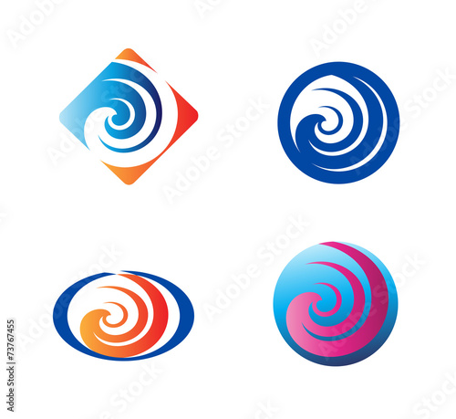 Spiral symbol Twirl logo elements