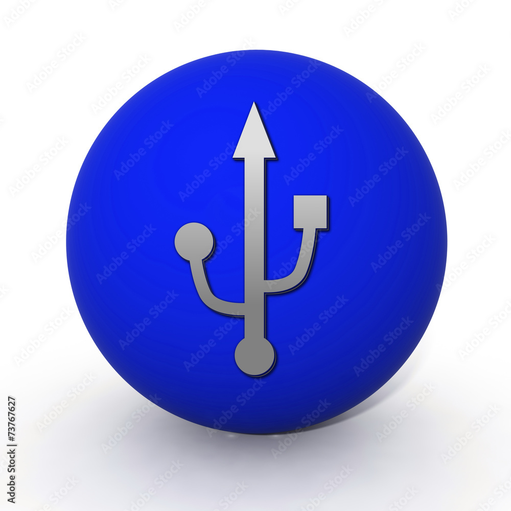 Usb circular icon on white background Usb circular icon on white background