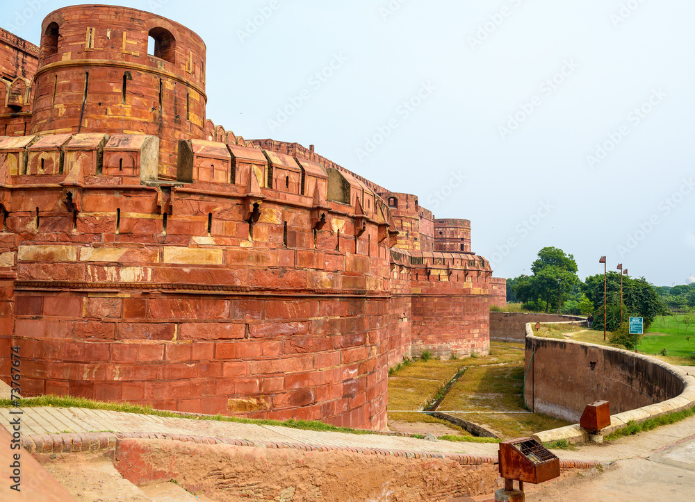 Red fort complex in Agra, India