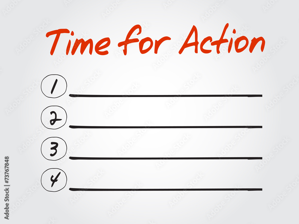 Blank Time for Action list, vector concept background Blank Time for Action list, vector concept background