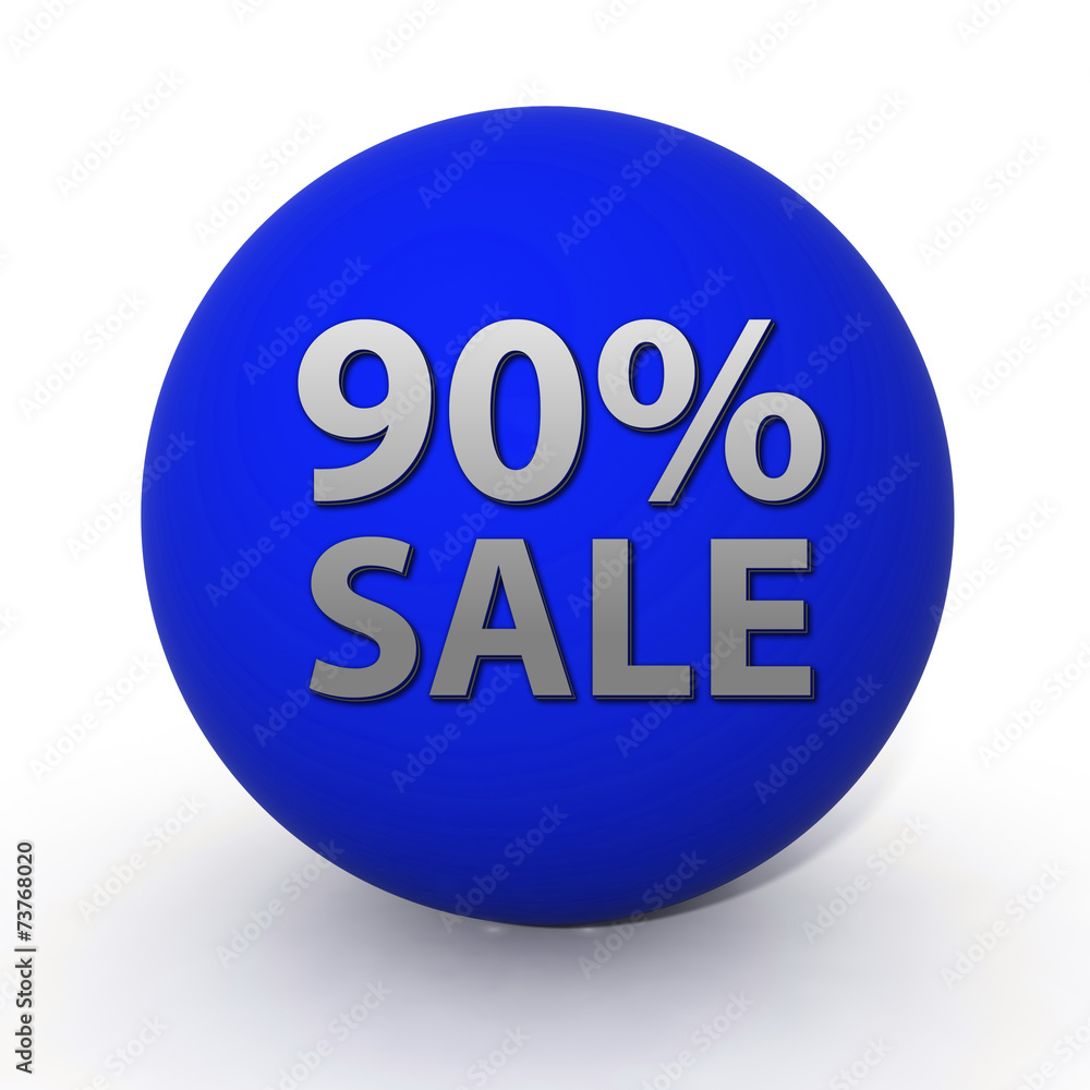 Sale ninety percent circular icon on white background Sale ninety percent circular icon on white background