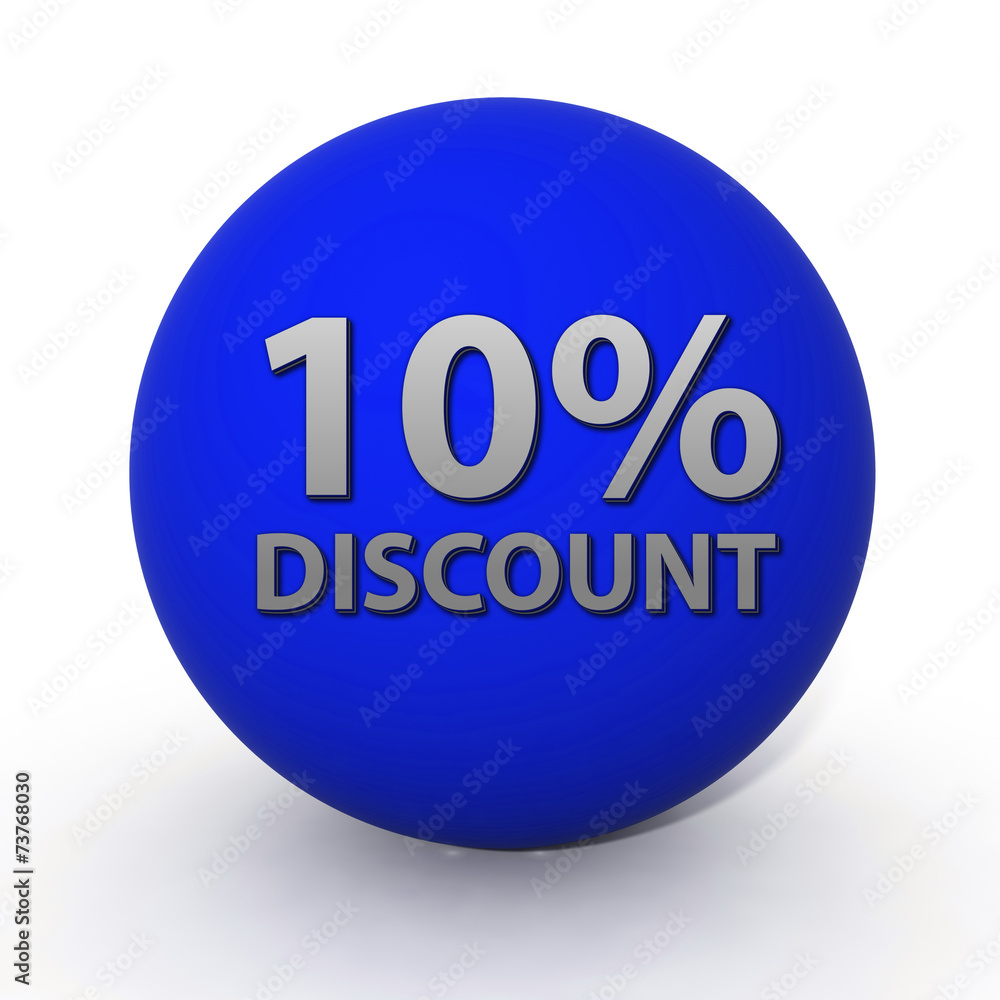 Discount ten percent circular icon on white background Discount ten percent circular icon on white background