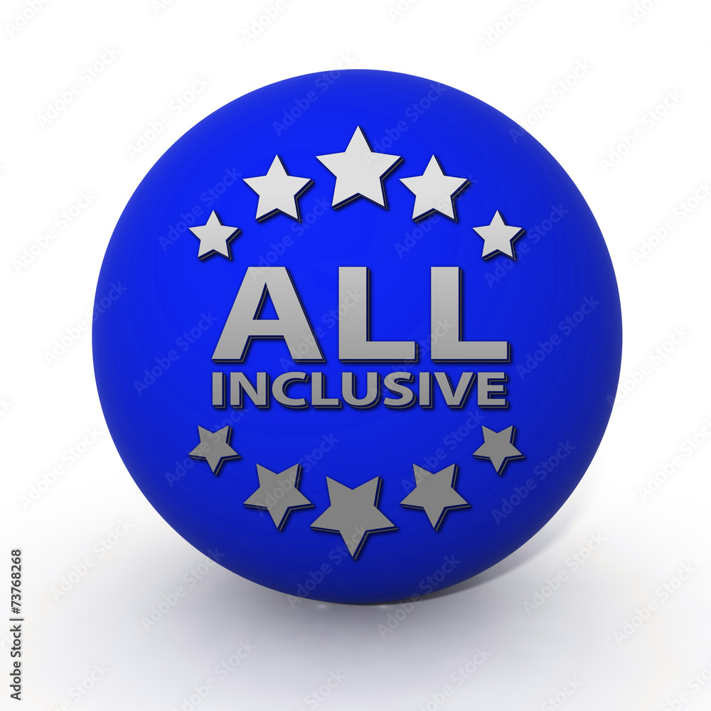 All inclusive circular icon on white background All inclusive circular icon on white background