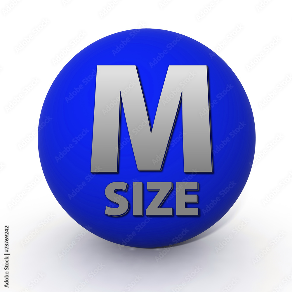 M size circular icon on white background M size circular icon on white background