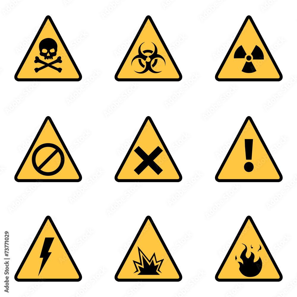 Vector Set of Warning Icons Vector Set of Warning Icons