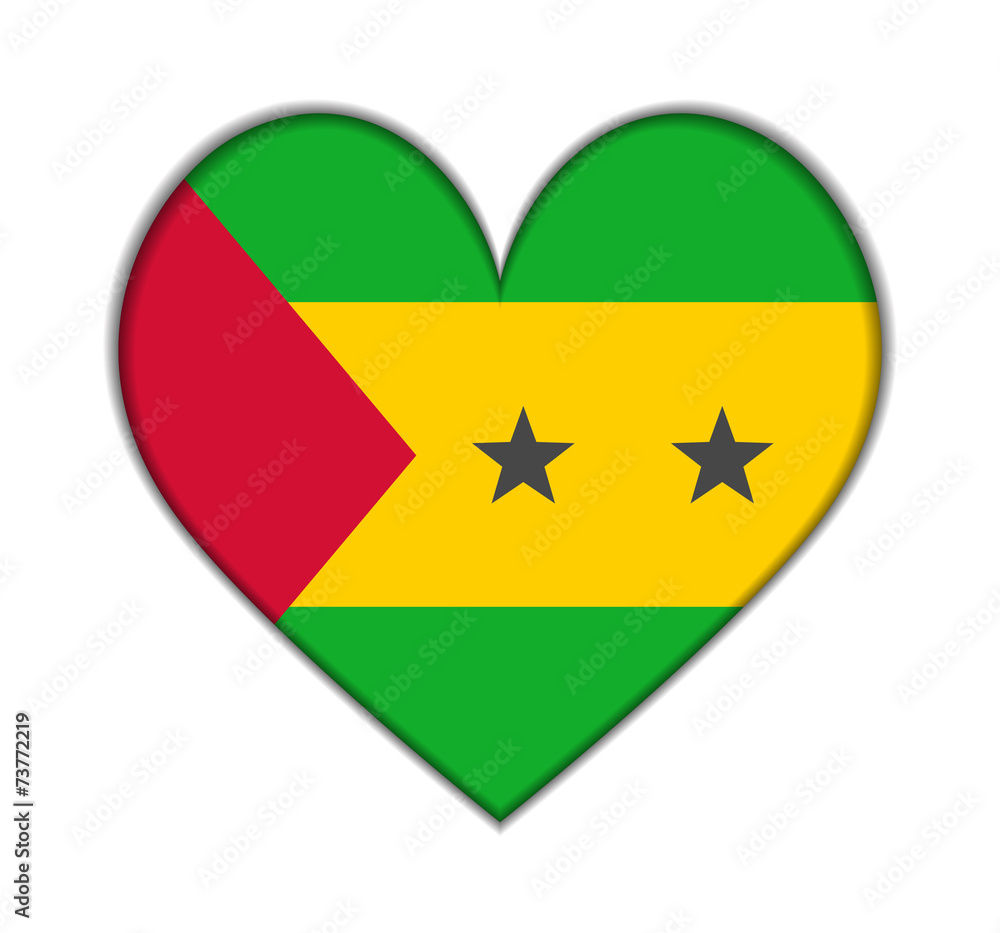 Sao Tome and Principe heart flag vector Sao Tome and Principe heart flag vector