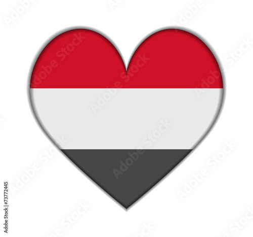 Yemen heart flag vector