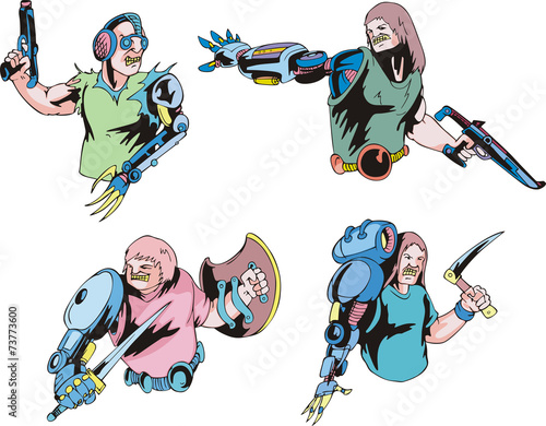 Colorful cyborgs