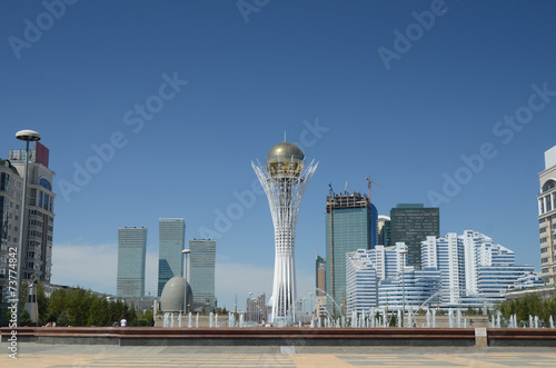 Water Green Boulevard in Astana. Kazakhstan