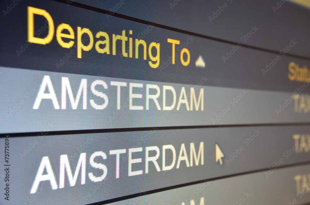 Flight departing to Amsterdam