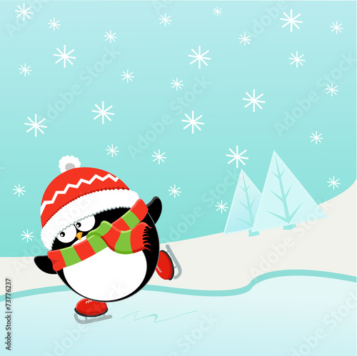Ice Skating Penguin