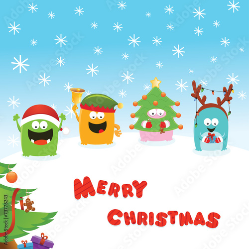 Monsters Christmas Card