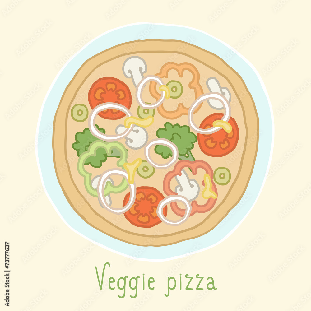 Vegetable pizza. Vegetable pizza.