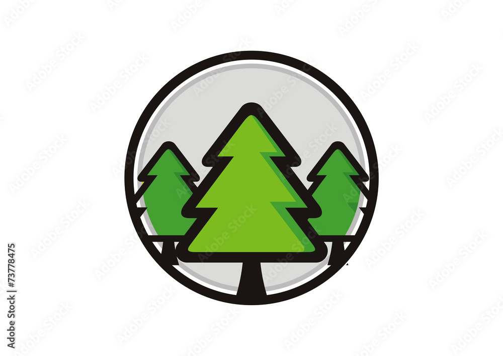 Pine tree snow rain christmas icon logo vector Pine tree snow rain christmas icon logo vector