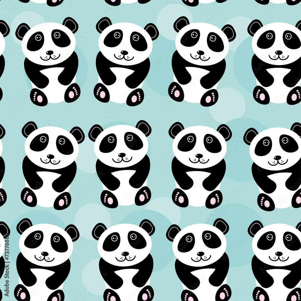 Panda Seamless pattern with funny cute animal Panda Seamless pattern with funny cute animal