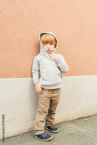 Fashion portrait of adorable toddler boy