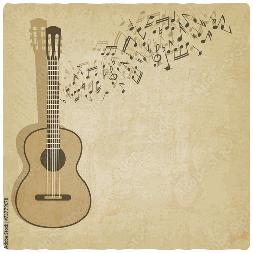 Vintage music guitar background