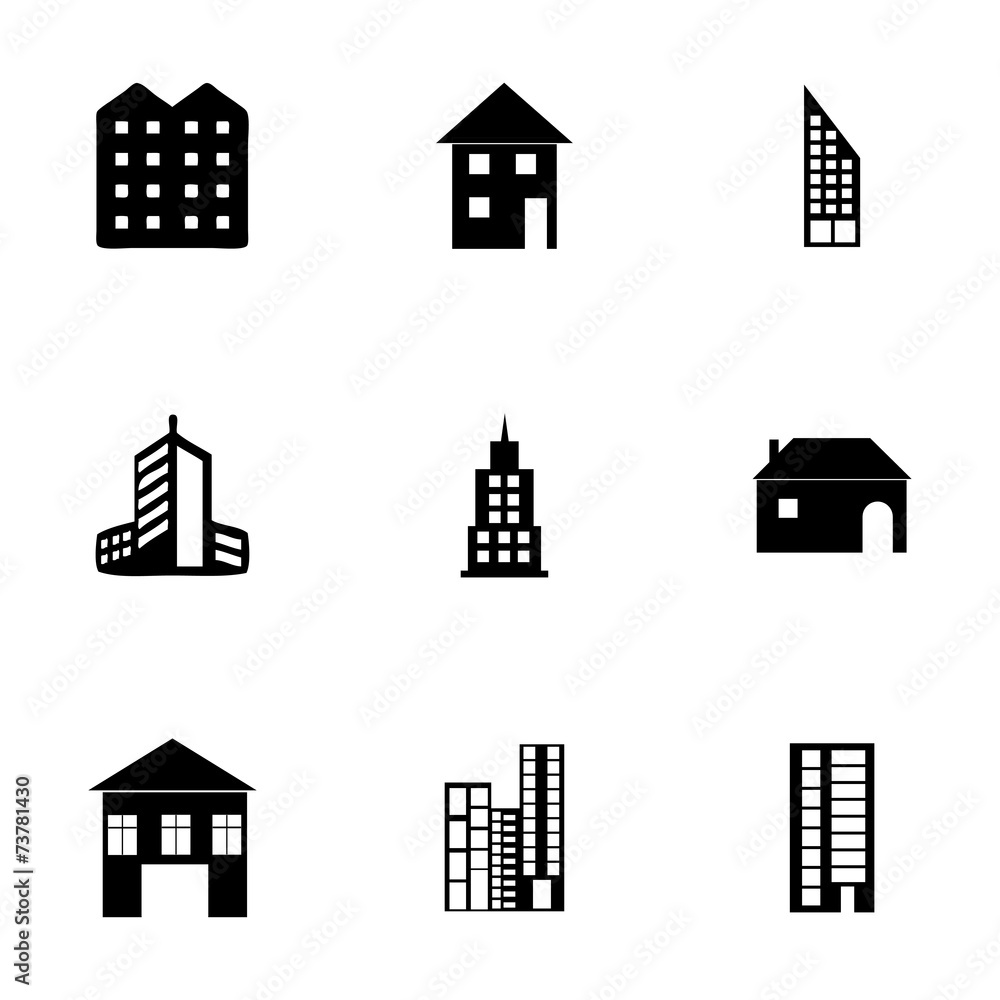 Vector building icons set Vector building icons set