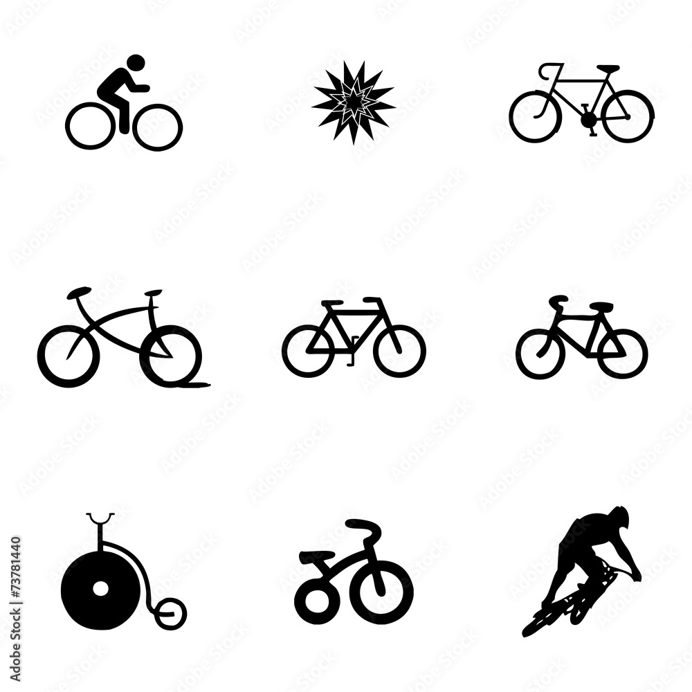 Obraz premium Vector bicycle icons set