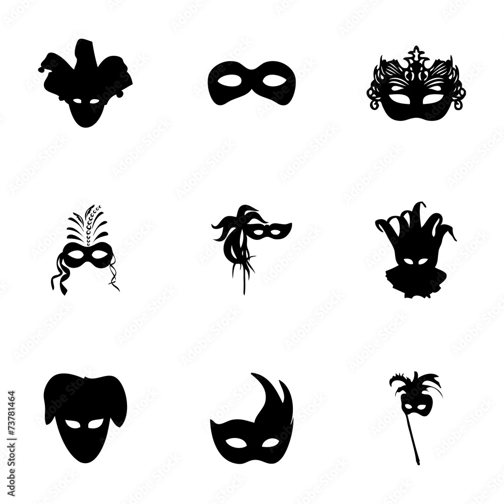 Vector carnival icons set Vector carnival icons set