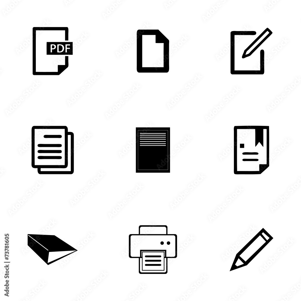 Vector documents icons set