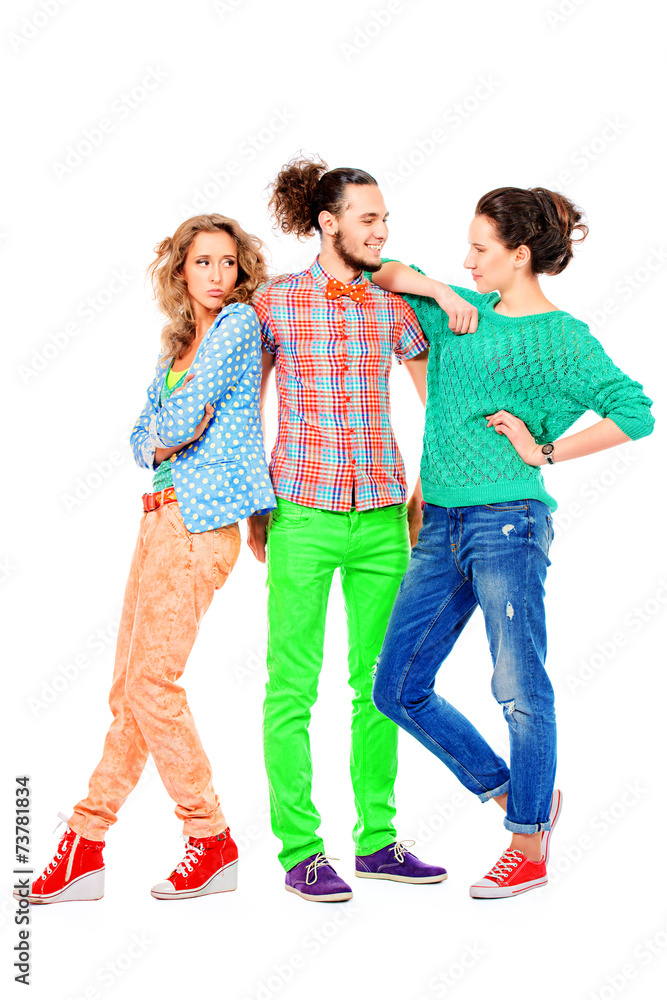 Obraz premium two girls and a boy