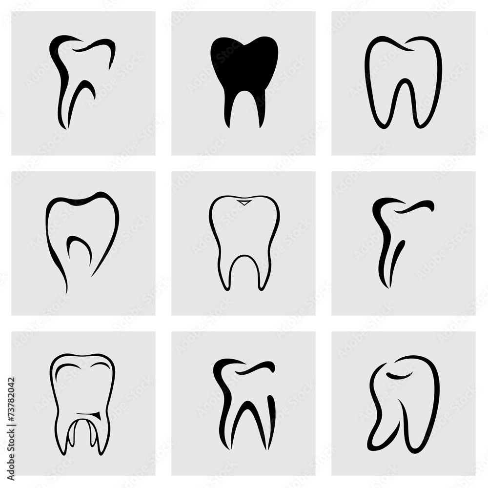 Vector teeth icon set Vector teeth icon set