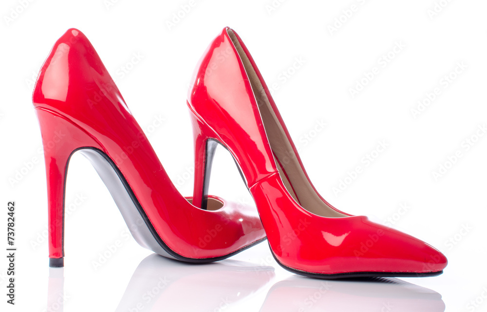 Red shoes with high heels Red shoes with high heels