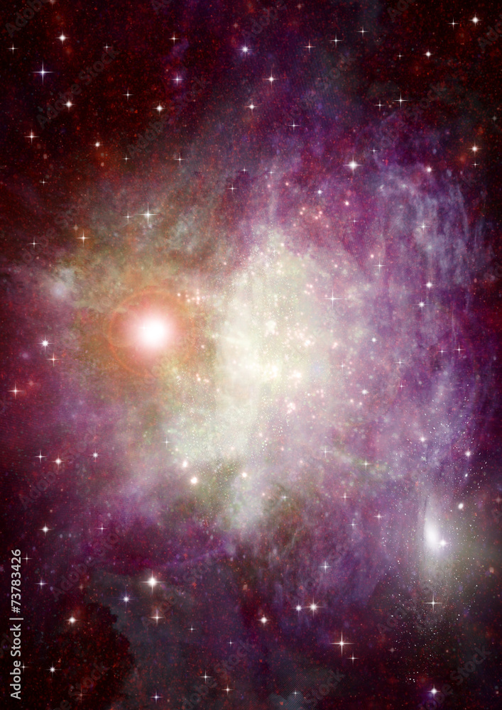 Fototapeta premium Stars of a planet and galaxy in a free space