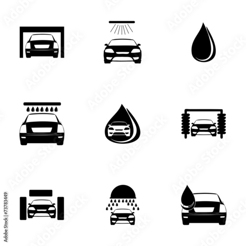 Vector car wash icons set