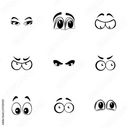 Fototapeta Naklejka Na Ścianę i Meble -  Vector cartoon eyes icons set