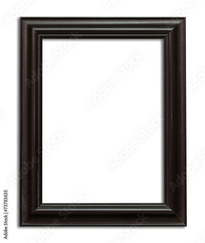 wood frame photo with clipping path.