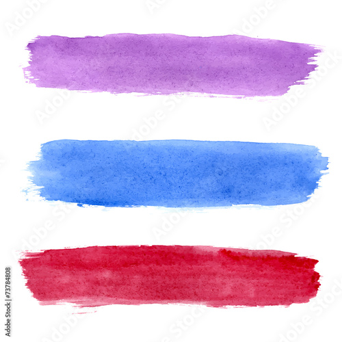 Colorful vector watercolor brush strokes