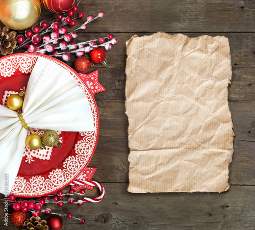 Christmas table setting photo