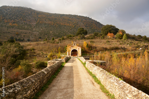 ermita romanica en pesquera de ebro photo