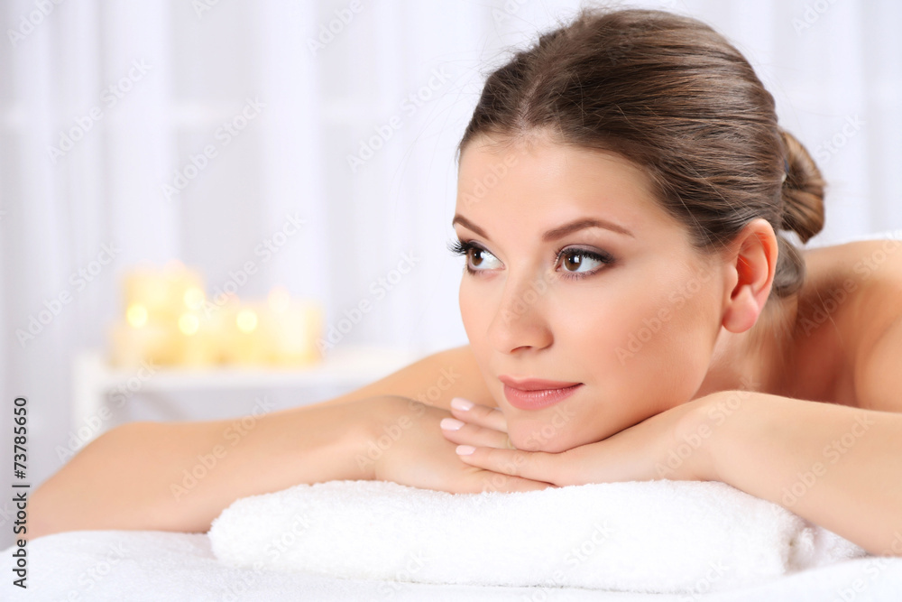 Beautiful young woman having relax in spa salon Beautiful young woman having relax in spa salon