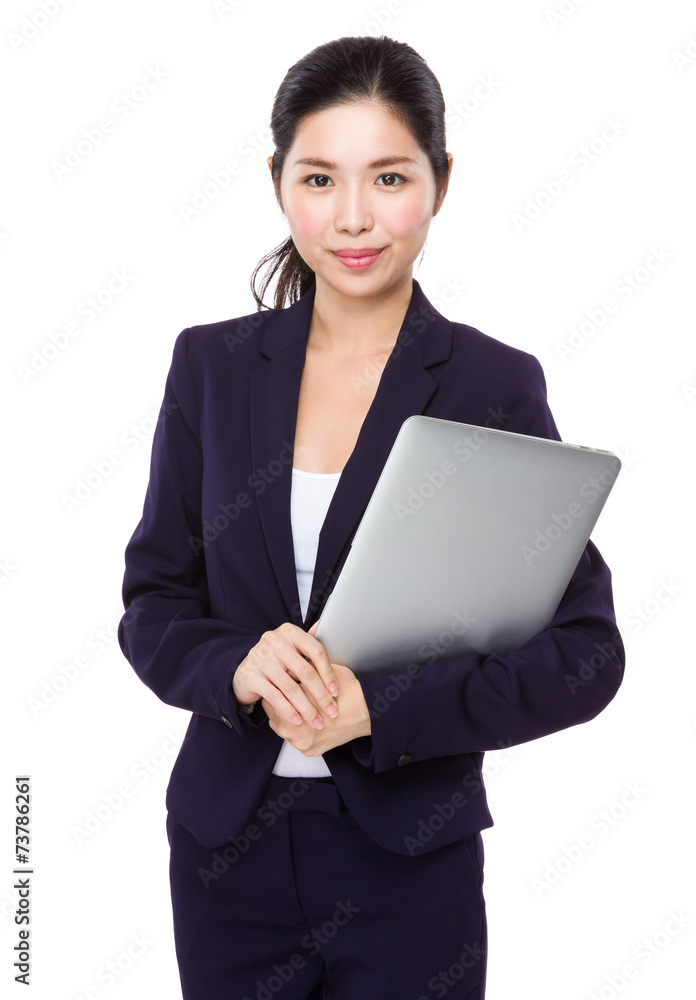 Businesswoman hold with laptop Businesswoman hold with laptop