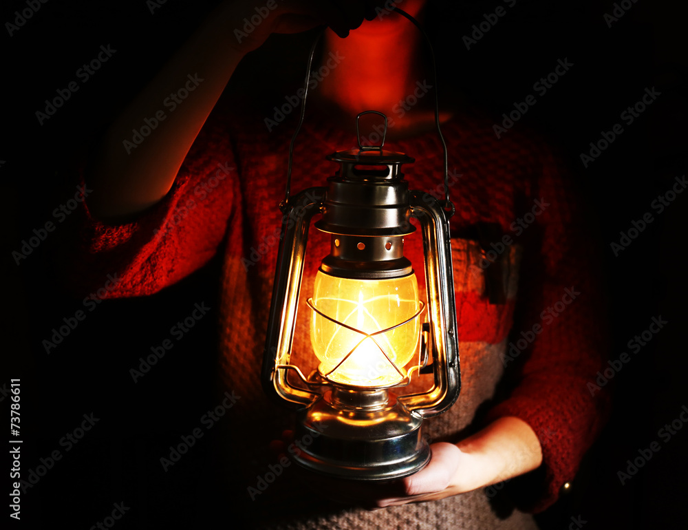 Lantern in hands