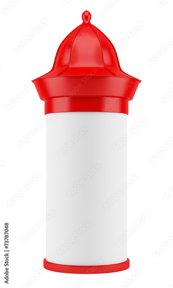 blank red advertising column isolated on white background blank red advertising column isolated on white background