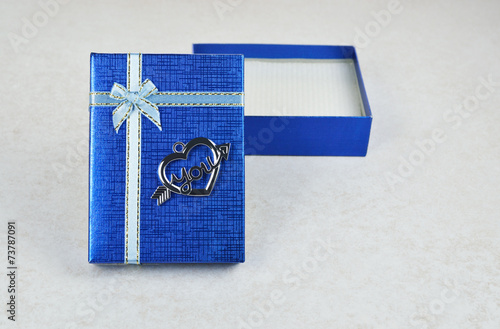 Open blue gift box
