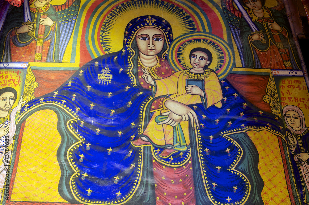 Fresco, Church of Our Lady Mary of Zion, Aksum, Ethiopia