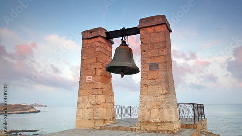 Alarm ancient bell on the bank of the Black Sea, Chersonese, Sev