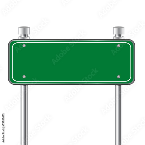 Blank  traffic road green sign