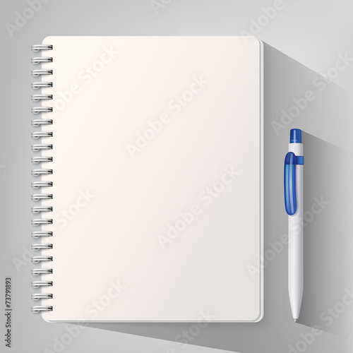 Notebook with a pen