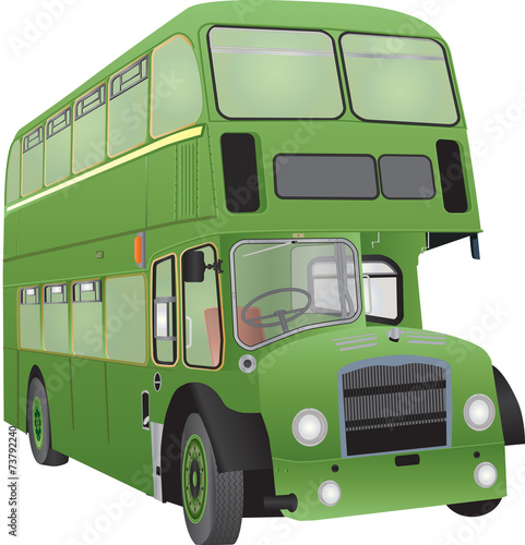 Double Decker Bus on white