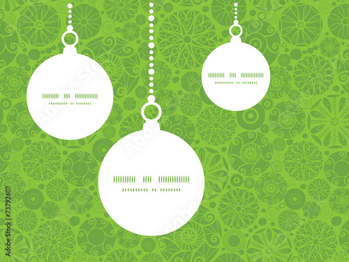 Vector abstract green and white circles Christmas ornaments