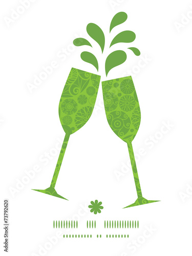 Vector abstract green and white circles toasting wine glasses