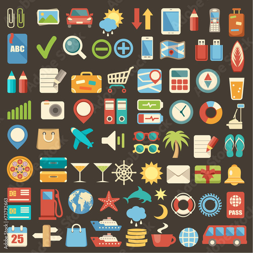 Flat icons set