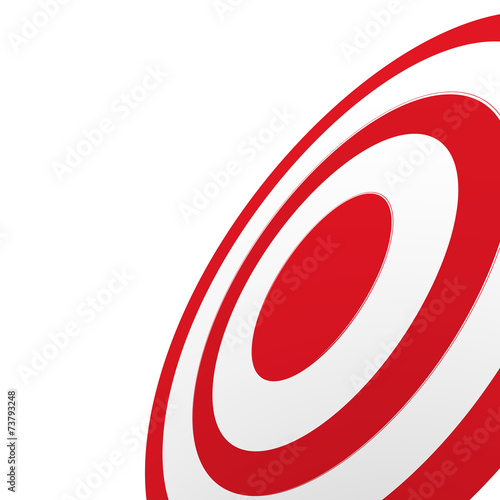 Close-up and from one side view of red round target