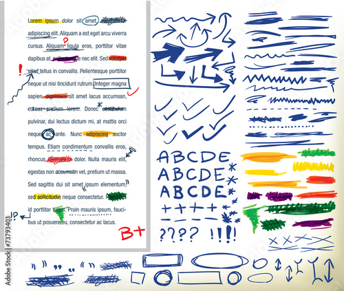 handdrawn correction elements